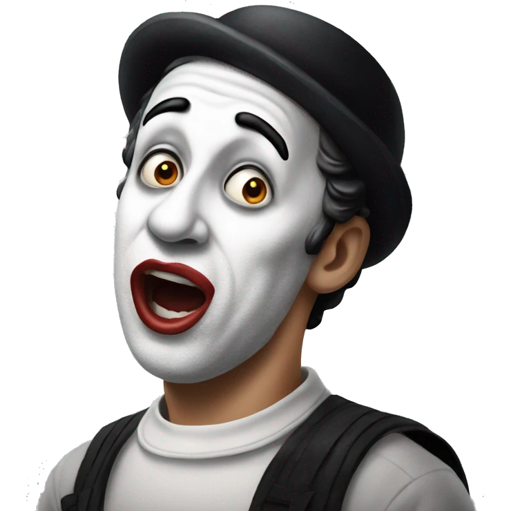 photorealistic The French Mime is in shocked emoji