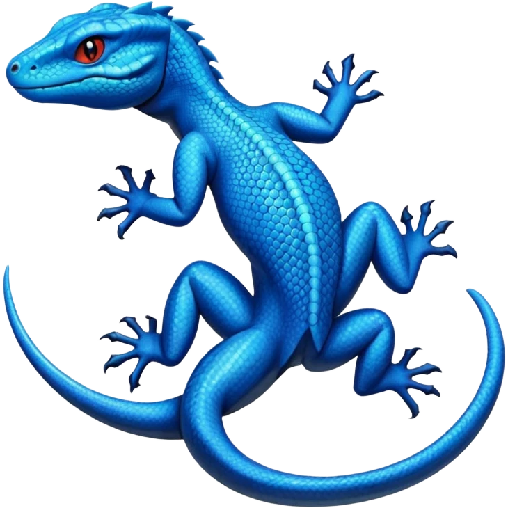 Cyan lizard-Salandit-Cyclizar-Pokémon, with cobalt-blue flecks patterns emoji