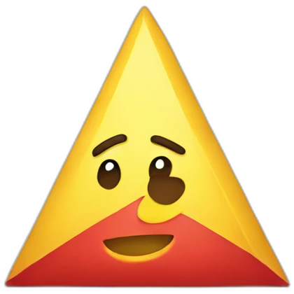 triangle with one blue side one red side and one yellow side emoji