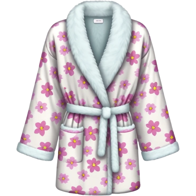 fluffy floral pattern robe emoji