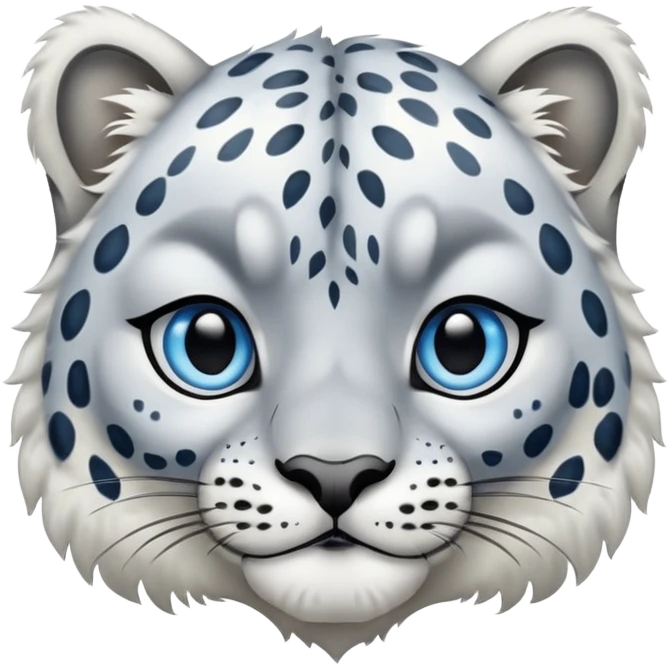 Deformed Snow leopard-Eyes are long and blue emoji