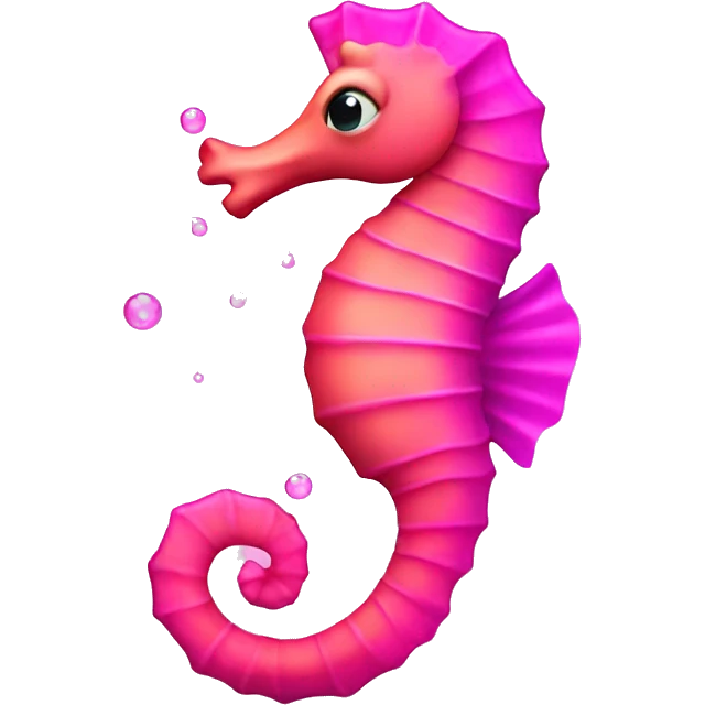 Pink seahorse with bubbles emoji