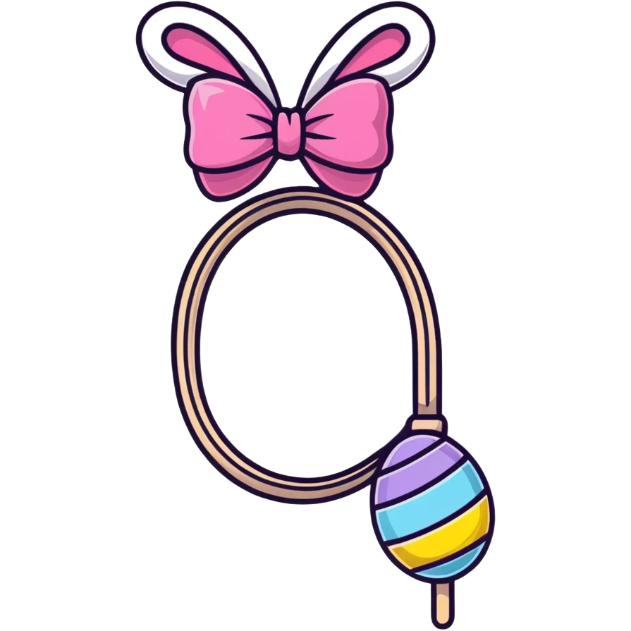 festive easter whip decorated with colorful bows and ribbons emoji