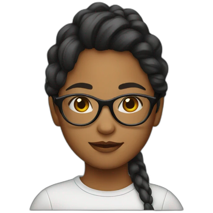 Cute girl with glasses emoji