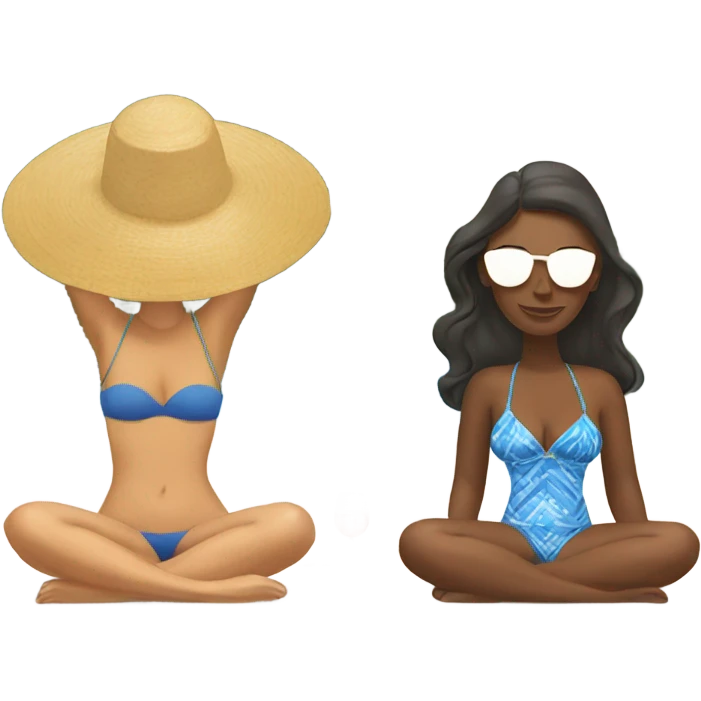 Two white women sunbathing by pool emoji