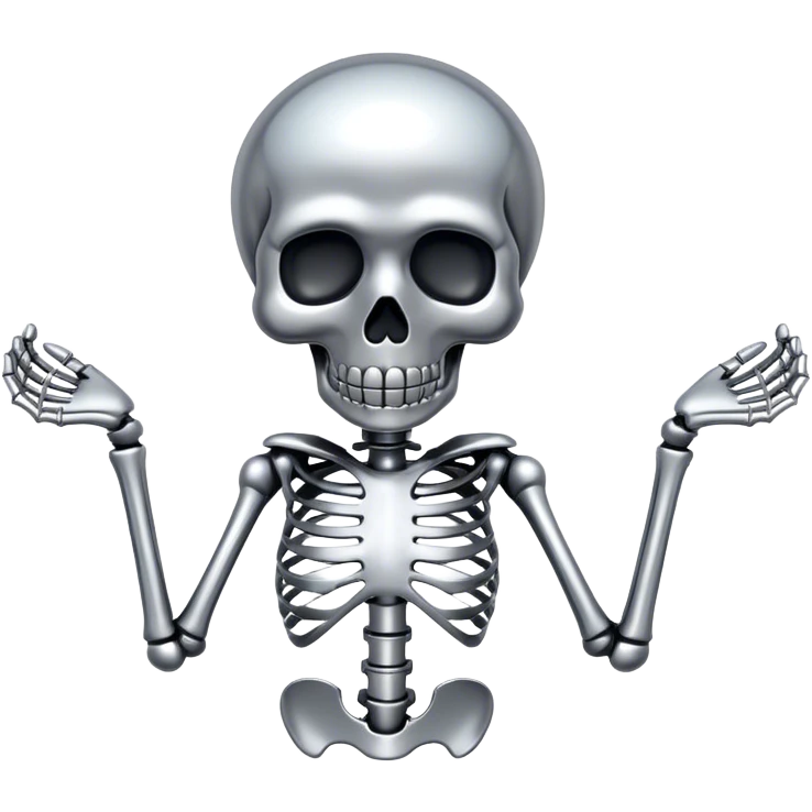 Skeleton made out of chrome emoji
