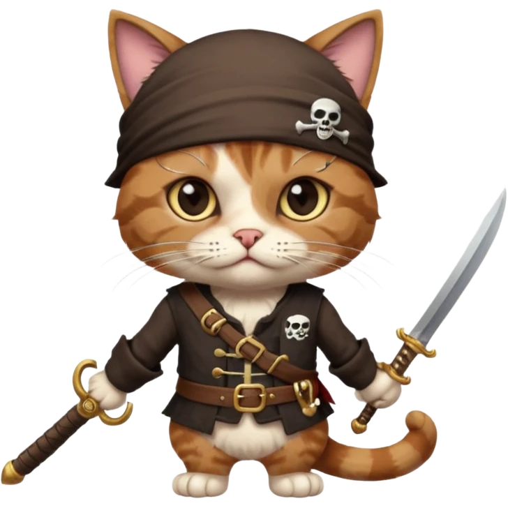pirate cat with human body emoji