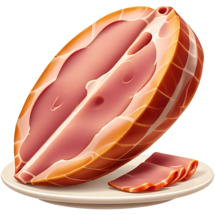 Cinematic Realistic Jam√≥n Serrano Dish Emoji, depicted as delicate, air-cured ham sliced thinly rendered with detailed textures and natural, inviting lighting. emoji