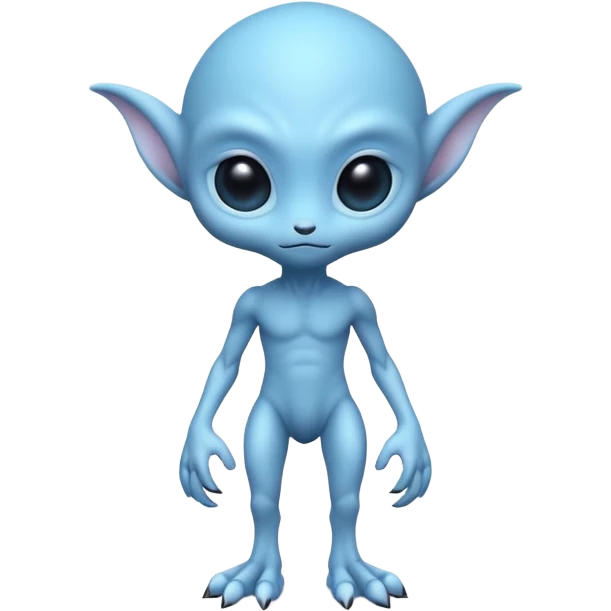 full body cute humanoid peacefull alien furry with 6 legs and eye stalks stands upright and looks intelligent emoji