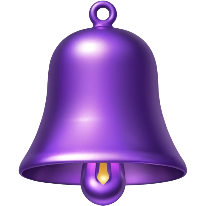 glitter purple bell emoji