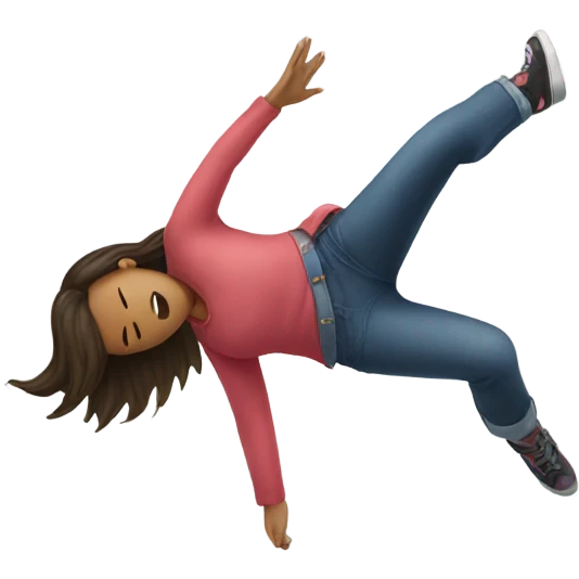 girl falling emoji