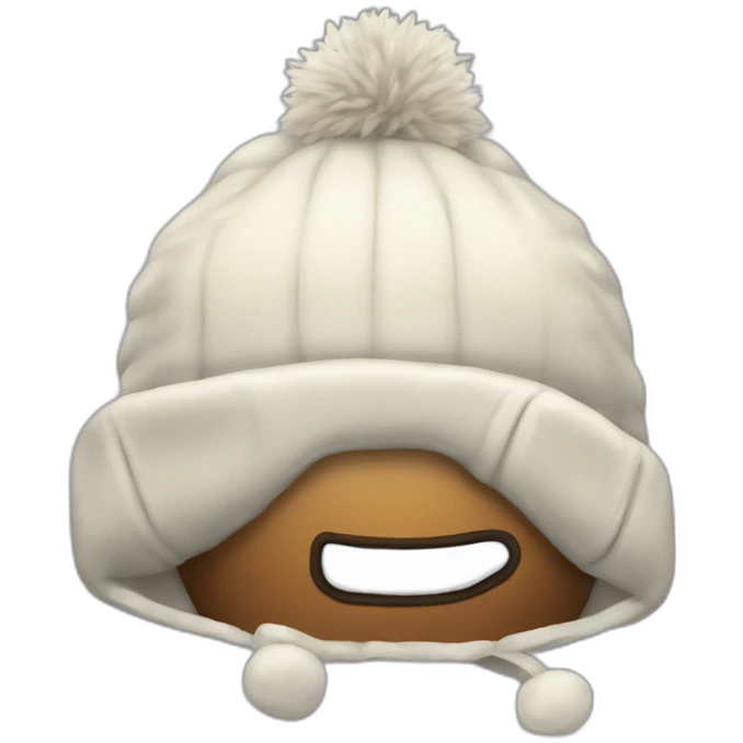 winter hat with ear flaps emoji