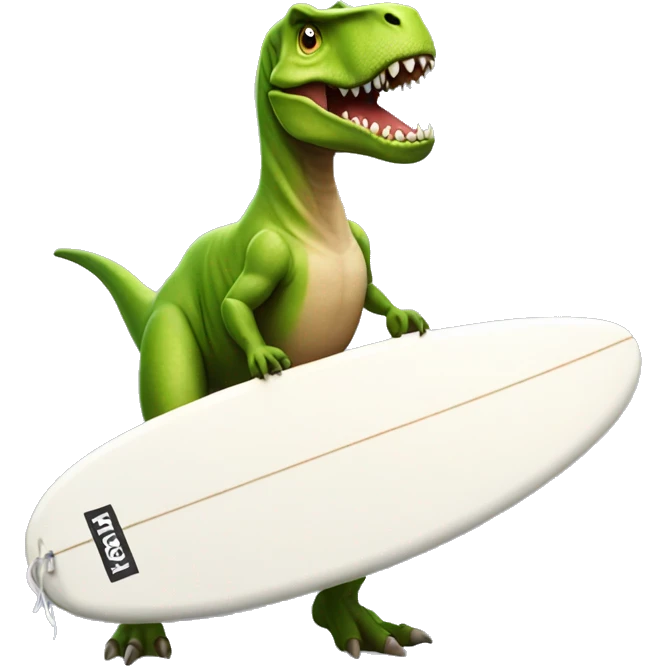 T-rex wearing a tutu on a surfboard  emoji