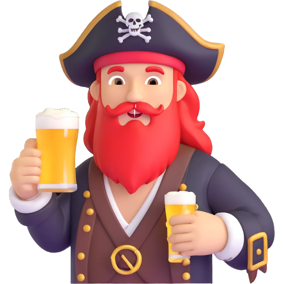 pirate drinking beer emoji