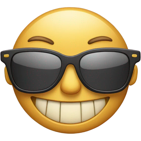 Cool sunglasses emoji with gold teeth emoji