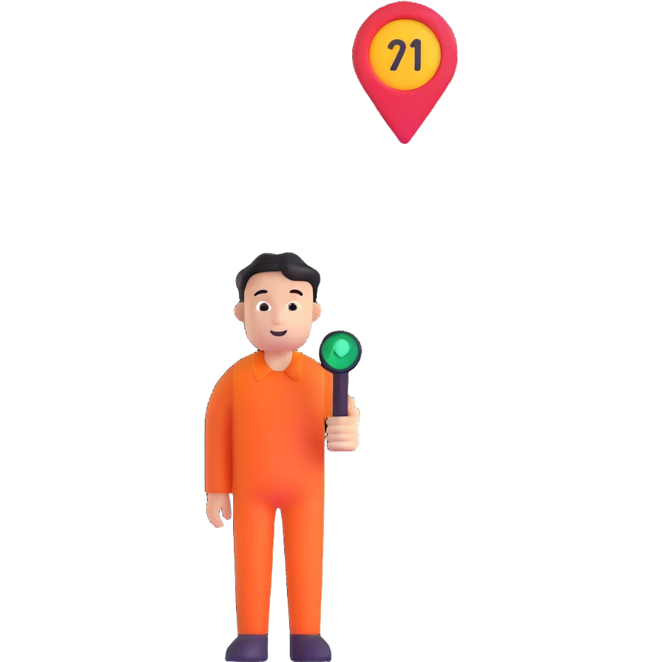 person with location indicator above their head emoji