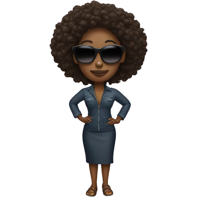 Black woman standing with sunglasses  emoji