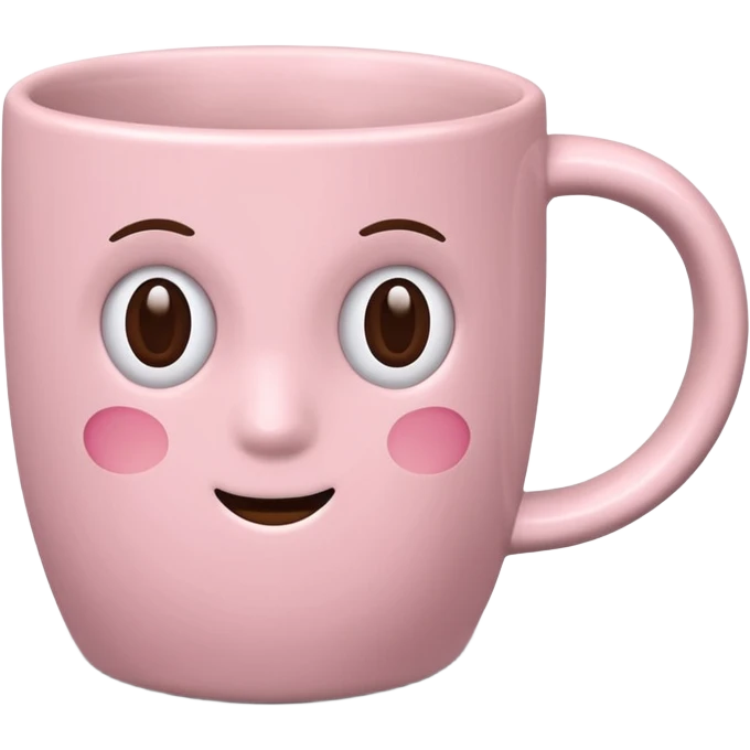 Soft pink coffe mug  emoji