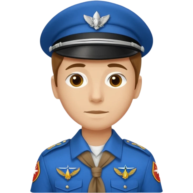 Maak een persoon in een scoutsuniform met zijn beiden handen vooruit zodat er iets in kan liggen emoji