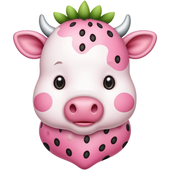 Very cute and pink strawberry cow  emoji