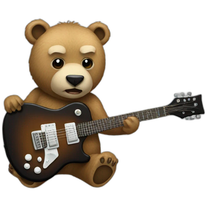 bear guitar heavy metal emoji
