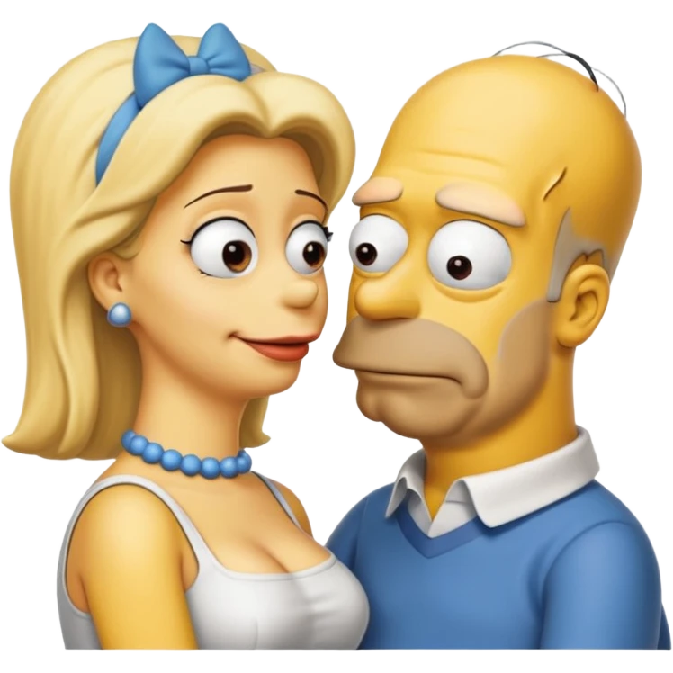 Homer Simpson and Marge kissing emoji emoji