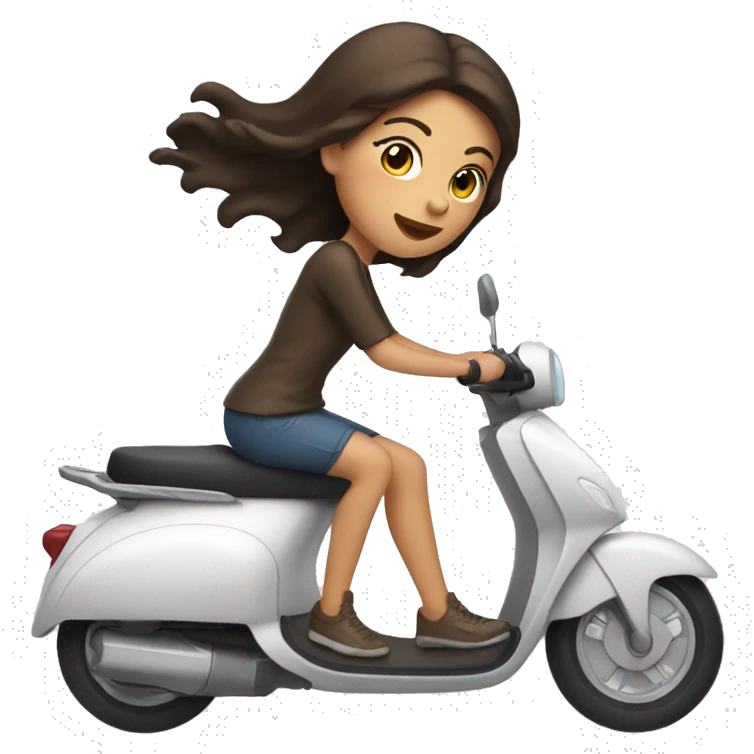 Brunette girl on an elctric scooter emoji