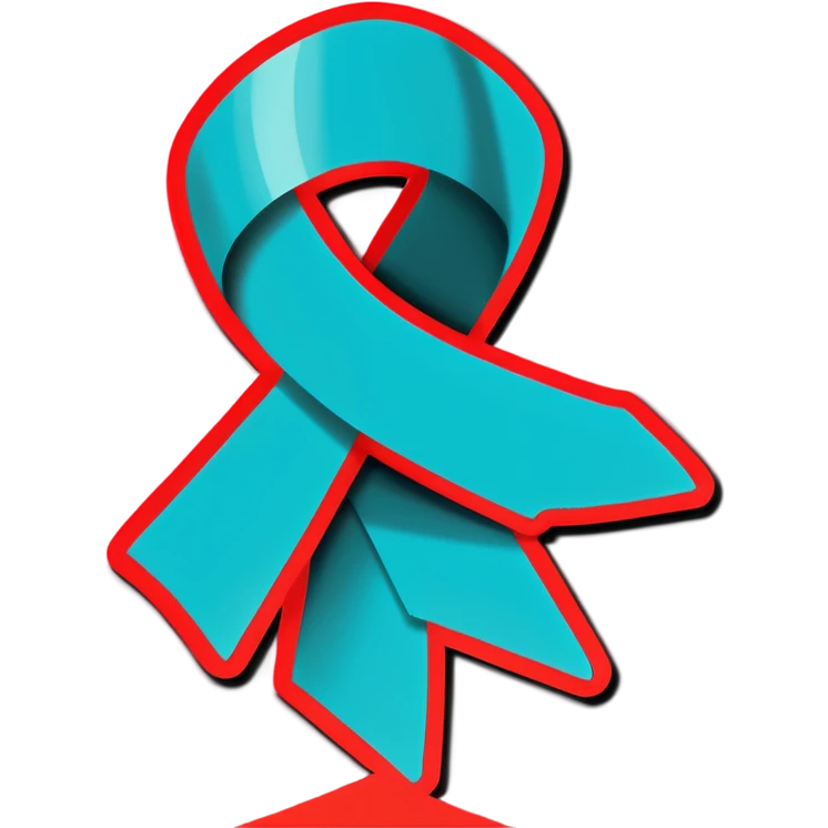 Teal ovarian cancer ribbon  emoji