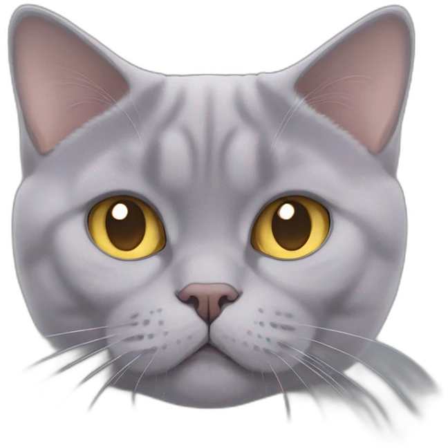 lilac british shorthair golden eyes pooping emoji