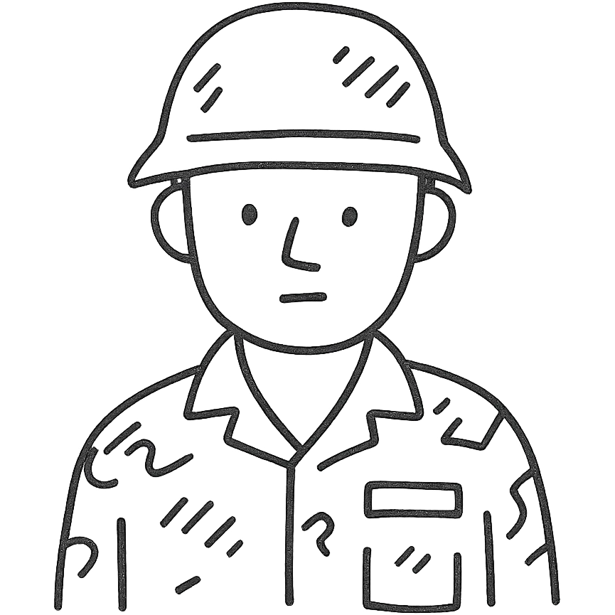 soldier, hand drawn icon style emoji