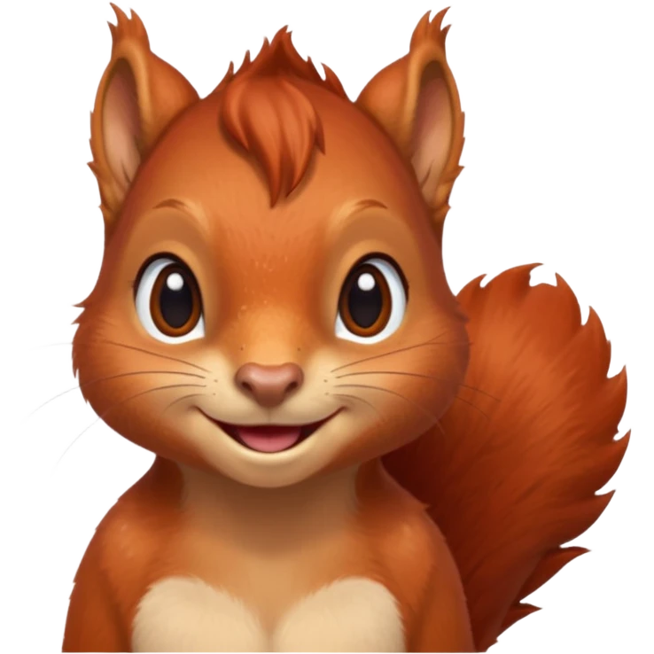 emoji Realistic sexy red Mama squirrel withe freckles. smiling eyes. For profil pic. emoji