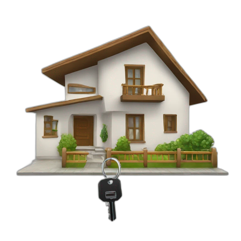 Casa moderna con llave emoji