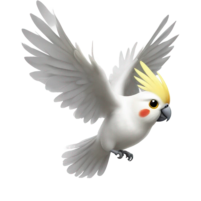 Cockatiel white flying emoji
