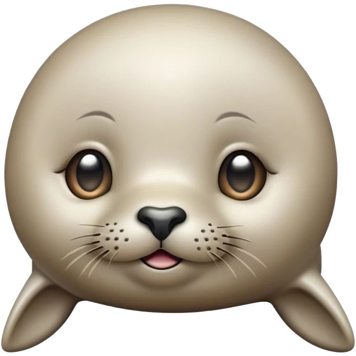 Cinematic Cute Seal Portrait Emoji, Head tilted playfully and inquisitively, with a shiny, smooth body accented by a subtle blush and round, sparkling eyes, Simplified yet irresistibly adorable features, highly detailed, glowing with a warm, friendly aquatic glow, high shine, affectionate and lively, stylized with a touch of endearing charm, soft glowing outline, capturing the essence of a mischievous marine friend that feels like it could pop out of the screen into your arms! emoji