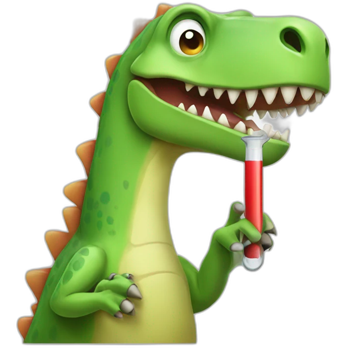sick dinosaur with thermometer emoji
