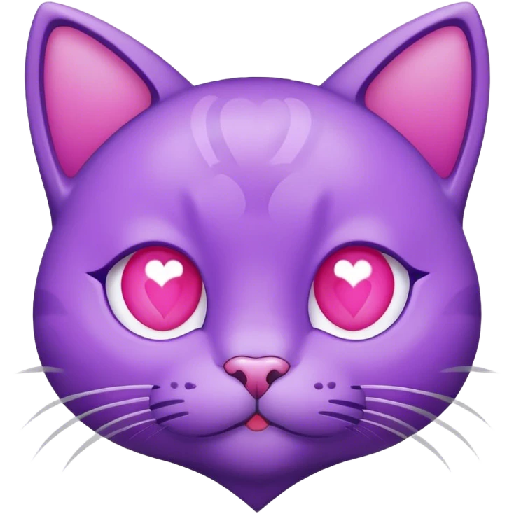 Purple cat with heart emoji