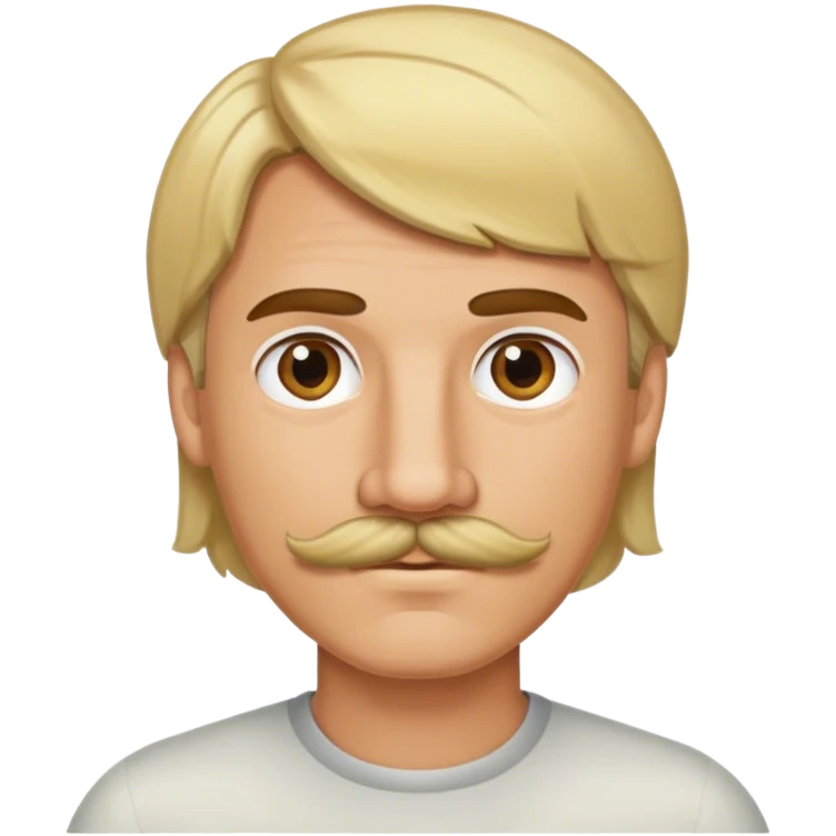 Blonde man with bob haircut and moustache  emoji