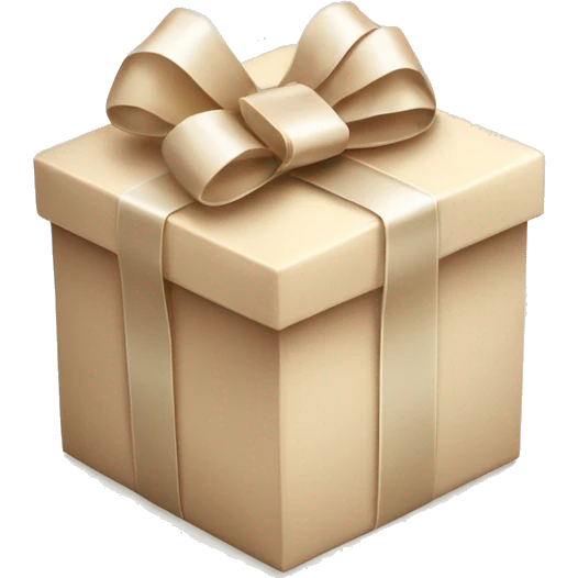 beige gift box white bow ribbon emoji
