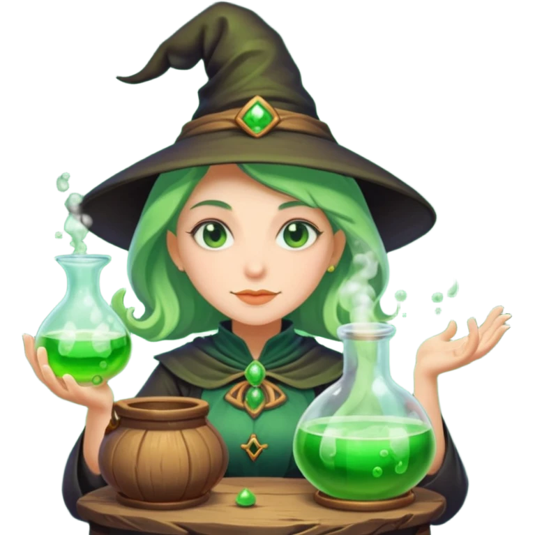 green witch cooking potion emoji