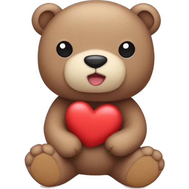 Oso de peluche con osito de peluche y corazones emoji