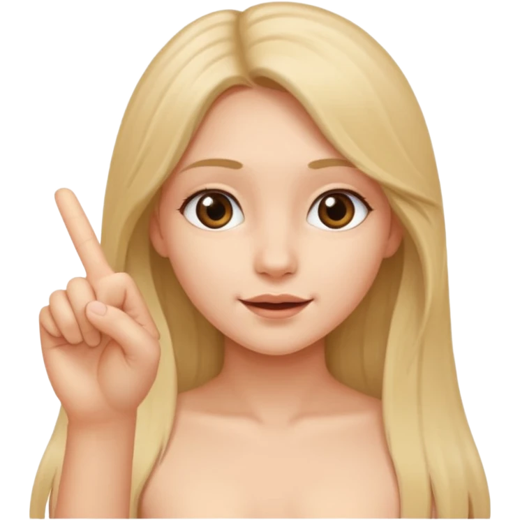 girl naked making a hand gesture showing that something is small emoji