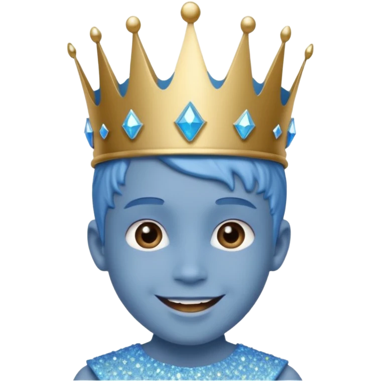 blue Boy glitter crown emoji