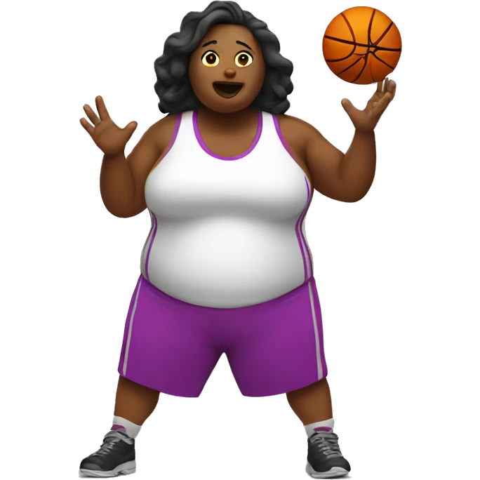 Fat woman playing basketball  emoji
