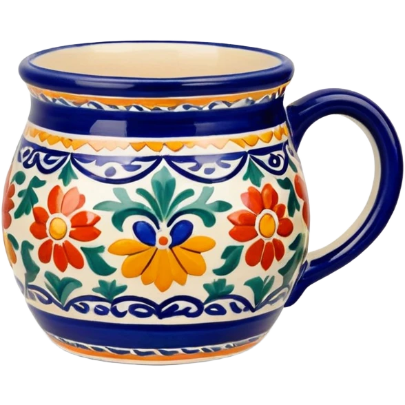 Talavera clay mug emoji
