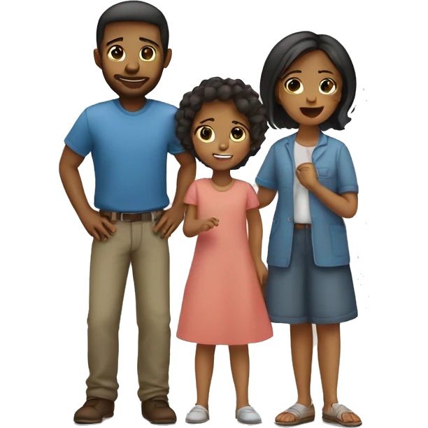 family with children a boy of three years and a girl of 10 months emoji
