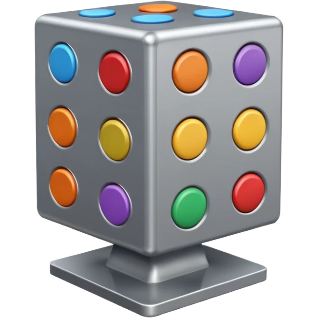 very big metal cube with standing monitors on top and many buttons emoji
