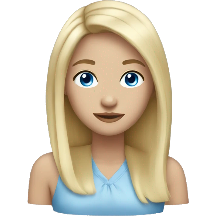 blonde girl straight hair blue eyes  emoji
