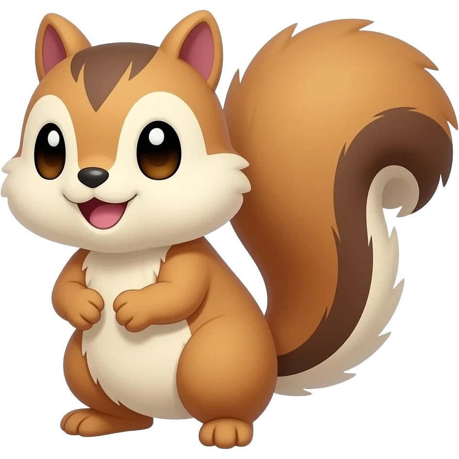 Cute chipmunk-sparrow-Fakemon-hybrid-creature emoji