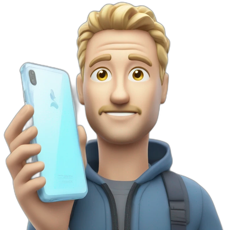 a close up of a person with a cell phone, computer graphics by Vladimír Vašíček, trending on cg society, optical illusion, rtx on, 8k 3d, physically based rendering emoji