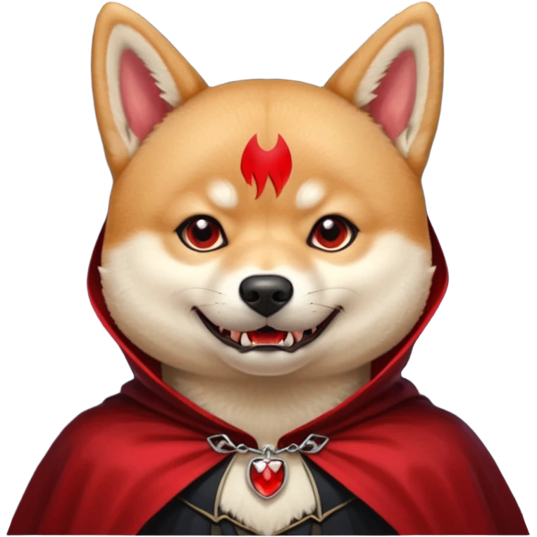 Shiba Vampire Dog in red collar cloak emoji